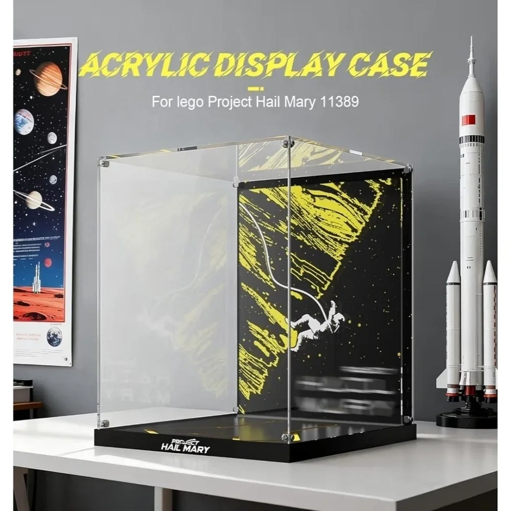 Acrylic Display Case Lego Icons 11389 Project Hail Mary LED Base Themed Backdrop